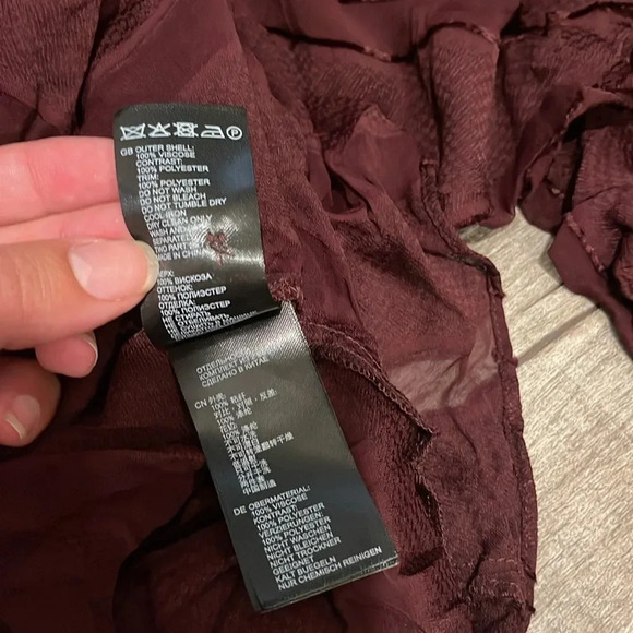 NWT!! REISS - HARRIET LACE TRIM MINI DRESS - Burgundy - Size 14 - Picture 8 of 8